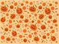 Pumpkin pattern for background on Halloween Royalty Free Stock Photo